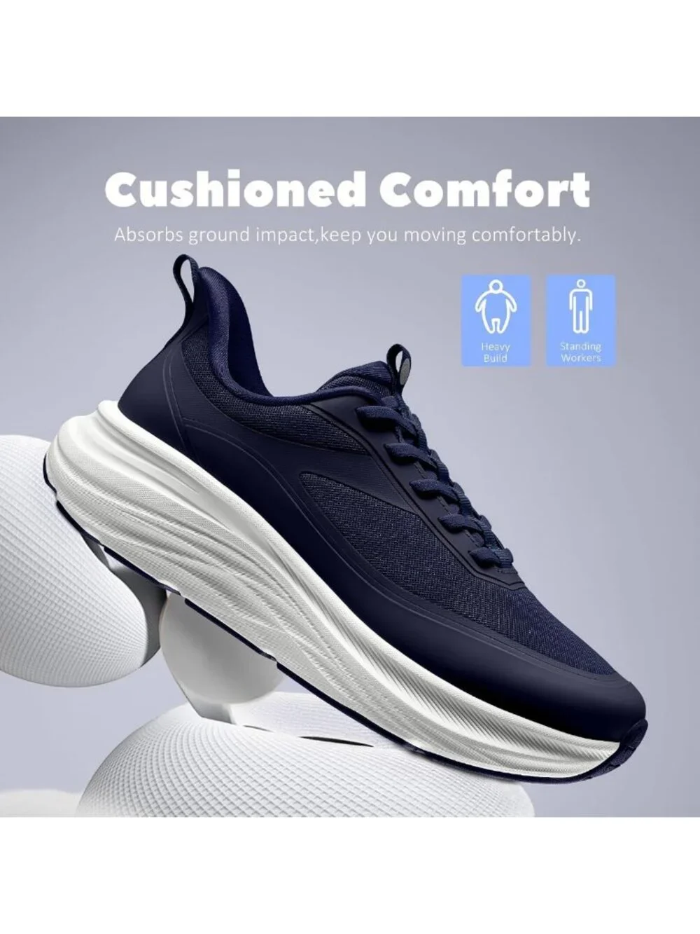 Cushioned Slip-On Walking Shoes for Men | Comfortable Running & Tennis Sneakers